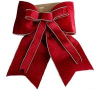 UrbanHui Fiocco ornamentale in velluto a doppio strato per albero di Natale da appendere per decorazione natalizia con materiale in tessuto ed elegante stile moderno (piccolo)