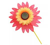 UrbanHui Girandola a vento decorativa da giardino, girandola a forma di girasole, piccola girandola per esterni, resistente alle intemperie, petali colorati (rosso)