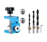 UrbanHui Jig posizionatore di perforazione della porta dell'armadio con morsetto regolabile per installazione precisa della porta, materiale della lega di alluminio con scala anteriore e marcature per