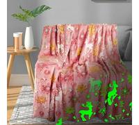 UrbanHui Morbida coperta in peluche con design che si illumina al buio, per ragazzi e ragazze, per rendere l'ora di andare a letto più piacevole e confortevole (cervo delle nevi)