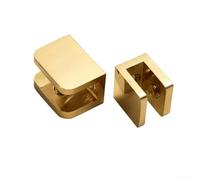 UrbanHui Morsetto per vetro in ottone per sostenere mensole da bagno e armadietti del vino con efficace sistema a vite in gomma antiscivolo per una maggiore sicurezza e stabilità (piccolo)