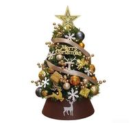 UrbanHui Piccolo ornamento per albero di Natale con luci per tavoli da ufficio e casa, realizzato in PVC leggero con stelle, cervi e decorazioni a forma di angelo (60 cm)