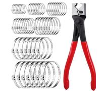 UrbanHui Pinze per fascette stringitubo resistenti, fascette stringitubo regolabili in acciaio inossidabile con pinze, kit di 7 dimensioni per connessioni sicure di tubi e tubi flessibili (B)