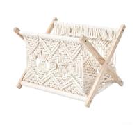 UrbanHui Portariviste realizzato a mano con corda in legno e cotone per organizzare libri, giornali, tablet e altri articoli per la casa