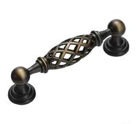 UrbanHui Set di 2 pomelli decorativi a gabbia per uccelli, in lega di zinco, per cucina, armadio, cassettiera, bagno, armadio e mobili (B)
