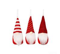 UrbanHui Set di 3 statuette di gnomi natalizi con bambole lavorate a maglia, realizzate da appendere su alberi di Natale o caminetti, per aggiungere fascino alle decorazioni natalizie (bianco)