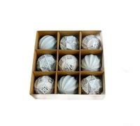 UrbanHui Set di 9 ornamenti natalizi con finitura anticata, realizzati in PVC per decorazioni senza tempo per l'albero delle vacanze (blu)