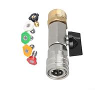 UrbanHui Set di valvole a sfera e ugelli in acciaio inossidabile per lavatrici e stazioni di lavaggio auto con 22/14 porte e ugelli filettati femmina da 1/4 per attacco resistente alle perdite