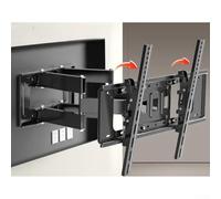 UrbanHui Supporto da parete per TV Full Motion con supporto girevole e inclinabile, braccio regolabile in acciaio per schermi da 26 a 80 pollici, nero (E)