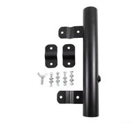 UrbanHui Supporto per asta della bandiera per scala camper all'aperto in alluminio, con doppia vite di sicurezza e saldatura a avvolgimento completo, compatibile con aste da 2,5 a 4,5 cm di diametro