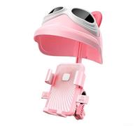 UrbanHui Supporto per telefono da moto con parasole - Supporto antiurto per manubrio e specchio - Custodia in ABS girevole a 360 gradi per iPhone per Samsung - Nero Rosa Blu (Factory - rosa)
