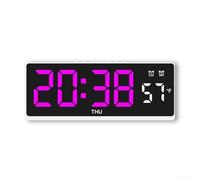 UrbanHui Sveglia digitale a LED con doppia funzione di allarme, visualizzazione della temperatura sia in gradi Fahrenheit che Celsius, luce attivata dalla voce e cinque livelli di luminosità