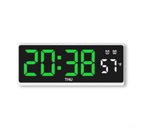 UrbanHui Sveglia digitale a LED con doppia funzione di allarme, visualizzazione della temperatura sia in gradi Fahrenheit che Celsius, luce attivata dalla voce e cinque livelli di luminosità