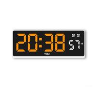 UrbanHui Sveglia digitale a LED con doppia funzione di allarme, visualizzazione della temperatura sia in gradi Fahrenheit che Celsius, luce attivata dalla voce e cinque livelli di luminosità