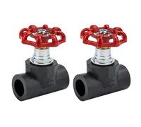 UrbanHui Valvola a globo in PE e acciaio 2PCS DN32 Controllo di flusso resistente antideflagrante per condutture di olio dell'acqua con trattamento preventivo della parete interna (DN32)