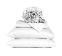 URBANHUT Set di lenzuola di lusso per letto king size, 800 fili, in cotone egiziano (set da 4 pezzi), lenzuola in rasatello per letto king size, morbide, morbide, spesse, con tasca profonda 38,1 cm