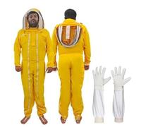 URBANSBEE Tuta Apicoltore Professionale Cotone con Doppia Cerniera, Cappello fantasia e Ampie Tasche - Abbigliamento Protettivo per Apicoltura, Anti-Punture API, Naturale traspirante /Resistente