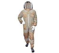 URBANSBEE Tuta Apicoltore Professionale Ventilata con Cappello fantasia, Cappello Integrato e Ampie Tasche - Abbigliamento Protettivo per Apicoltura, Anti-Punture API, Naturale traspirante /Resistente