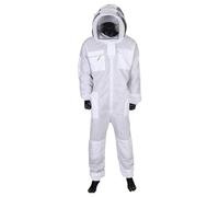 URBANSBEE Tuta Apicoltore Professionale Ventilata con Cappello fantasia, Cappello Integrato e Ampie Tasche - Abbigliamento Protettivo per Apicoltura, Anti-Punture API, Naturale traspirante /Resistente