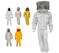 URBANSBEE Tuta Apicoltore Professionale ventilata con polsino elastico e cappello tondo, Ampie Tasche - Abbigliamento Protettivo per Apicoltura, Anti-Punture API, Naturale traspirante / Resistente