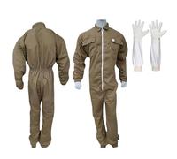 URBANSBEE Tuta da Apicoltore Professionale con Guanti Integrati, Abbigliamento Protettivo in Cotone Naturale per Apicoltori, Tuta Anti-Puntura Api, Completo Apicoltura Uomo/Donna -Taglie Disponibili