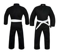 URBANSBEE Tuta Kimono Karate Gi in Cotone Nero - Uniforme Professionale da Allenamento, Arti Marziali, MMA, Karate, Taekwondo - Uomini, Donne e Bambini