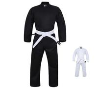 URBANSBEE Tuta Kimono Karate Gi in Cotone Nero - Uniforme Professionale da Allenamento, Arti Marziali, MMA, Karate, Taekwondo - Uomini, Donne e Bambini