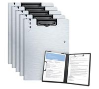 URbantin 5 Pezzi Portablocco A4 con Pinza,Cartellina Rigida,Clipboard,Grigio