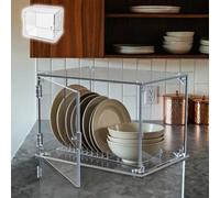 UrbanUp Teca Plexiglass Contenitore da Cucina Trasparente e Antipolvere, Vetrina in Acrilico Autoportante con Anta, Vetrina Rettangolare per Oggetti da Collezione, Piatti(10x20xH15cm/4x8x6)