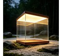 UrbanUp Teca Plexiglass Scatola Cubica in Acrilico, con Luce e Base da 3 cm