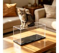 UrbanUp Teca Plexiglass Scatola Rettangolare in Acrilico Resistente e Portante, Vetrina Trasparente Antipolvere per Statuette con Base da 9mm, Scatole Portaoggetti 15-100cm(20x40xH20cm/8x16x8)