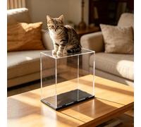 UrbanUp Teca Plexiglass Scatola Rettangolare in Acrilico Resistente e Portante, Vetrina Trasparente Antipolvere per Statuette con Base da 9mm, Scatole Portaoggetti 15-100cm(25x40xH40cm/10x16x16)