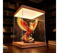 UrbanUp Teca Plexiglass Vetrina a Cubo con Luce Integrata, Scatola in Acrilico Trasparente di Grandi Dimensioni da 20,25,30,40,50,60,70,75cm, Vetrina da Pavimento Base(50x50xH50cm/20x20x20)