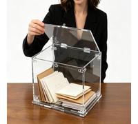 UrbanUp Teca Plexiglass Vetrina per Carte Cubiche con Coperchio a 270°, Contenitore Trasparente per la Vendita Al Dettaglio, Scatola per Autografi e Cimeli, Scatole Acrilico(18x18xH18/45x45x45cm)