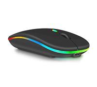 UrbanX 2.4GHz & Bluetooth Mouse, Rechargeable Wireless Mouse per Laptop/PC/Mac/Computer/Tablet/Android, RGB LED, Onyx Black