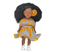 URBIDOLLS Imany Bambola 47 cm, Set Wax con motivi, capelli crespi, occhi dormienti, profumo vaniglia, bambola da pettinare, per intrecciare. Affermazioni positive, regalo per ragazza o ragazzo