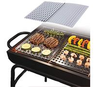 URBN-CHEF Set di 2 grandi fogli di metallo per barbecue in acciaio inox per una cottura più lenta