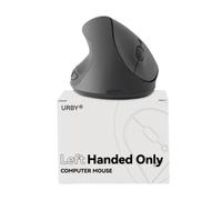 Urby Mouse per mancini wireless, ergonomico, verticale, anche come mouse da gioco per mancini. Compatibile con Windows/macOS, laptop, PC. [Tipo C e USB] [Batteria inclusa, aggiornato 2024] Nero