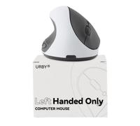 Urby Mouse per mancini wireless, ergonomico, verticale, anche come mouse da gioco per mancini. Compatibile con Windows/macOS, laptop, PC. [Tipo C e USB] [Batteria inclusa, aggiornato 2024] Bianco