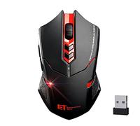 UrChoiceLtd®2017 ET TECH X-08 2.4GHz 2000DPI 8D 7 Pulsante Rosso Usb Senza fili Del Gioco Mouse Ottico Per Il Mouse Notebook Notebook Computer Desktop Mac PC (Rosso)