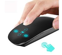 UrChoiceLtd Wireless Mouse TM-823 2.4GHz Wireless Slim USB Mouse ottico ergonomico multi-touch con scorrimento per Apple Macbook Pro Notebook (Nero)
