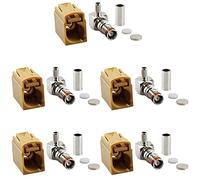 urcianow 5 Set Curva Femmina Corta di Tipo i FAKRA Connettore SMB Femmina FAKRA SMB-i-KW1.5-2 per Cavo Coassiale RG174 RG316 Convertitore per Interfaccia Antenna Radio Stereo Dell'Auto