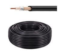 urcianow RG58 Cavo Coassiale 50 Ohm RG58 Bassa Perdita Cavo RG58 30 Metri Prolunga Singolo Schermato in Rame da 30 Metri per Antenne CB Satellitare TV