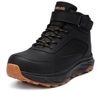 URDAR Scarpe Antinfortunistiche Uomo Alte Punta in Acciaio Protezione Resistente alla Puntura Scarpe da Lavoro Confortevoli Resistenti all'Abrasione Traspirante(Nero Arancio, 44EU)