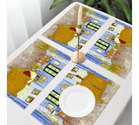 UREJD 4 Unità - 45x30 cm - Tovaglietta Lavabile,Resistente al Calore,Antiscivolo,Antimacchia per Tavolo della Cucina e Sala - Vincent Van Gogh Dipinti di Vincent van gogh, Arte di van gogh, Van gogh