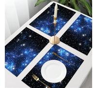 UREJD 4 Unità - 45x30 cm - Tovaglietta Lavabile,Resistente al Calore,Antiscivolo,Antimacchia per Tavolo della Cucina e Sala - Set copripiumino con design a tema, immagine a tema costellazione, spazio