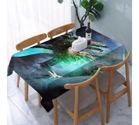 UREJD Tablecloth Stain Resistant 152x228 cm Rectangular Tablecloth Waterproof Decorative for Birthday Party Kitchen Dining Room,Un inquietante drago omuncolo con la pelle sciolta e una dozzina di occ
