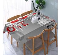 UREJD Tablecloth Stain Resistant 152x228 cm Rectangular Tablecloth Waterproof Decorative for Birthday Party Kitchen Dining Room,Tema astratto d'amore, parola in grassetto con lettere rosse amore su