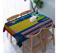 UREJD Tablecloth Stain Resistant 152x228 cm Rectangular Tablecloth Waterproof Decorative for Birthday Party Kitchen Dining Room,Tavola periodica informativa degli elementi, tavola periodica dettaglia