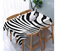 UREJD Tablecloth Stain Resistant 152x228 cm Rectangular Tablecloth Waterproof Decorative for Birthday Party Kitchen Dining Room,Natura Animale Pelle di zebra Motivo Deserto Vita Il salone